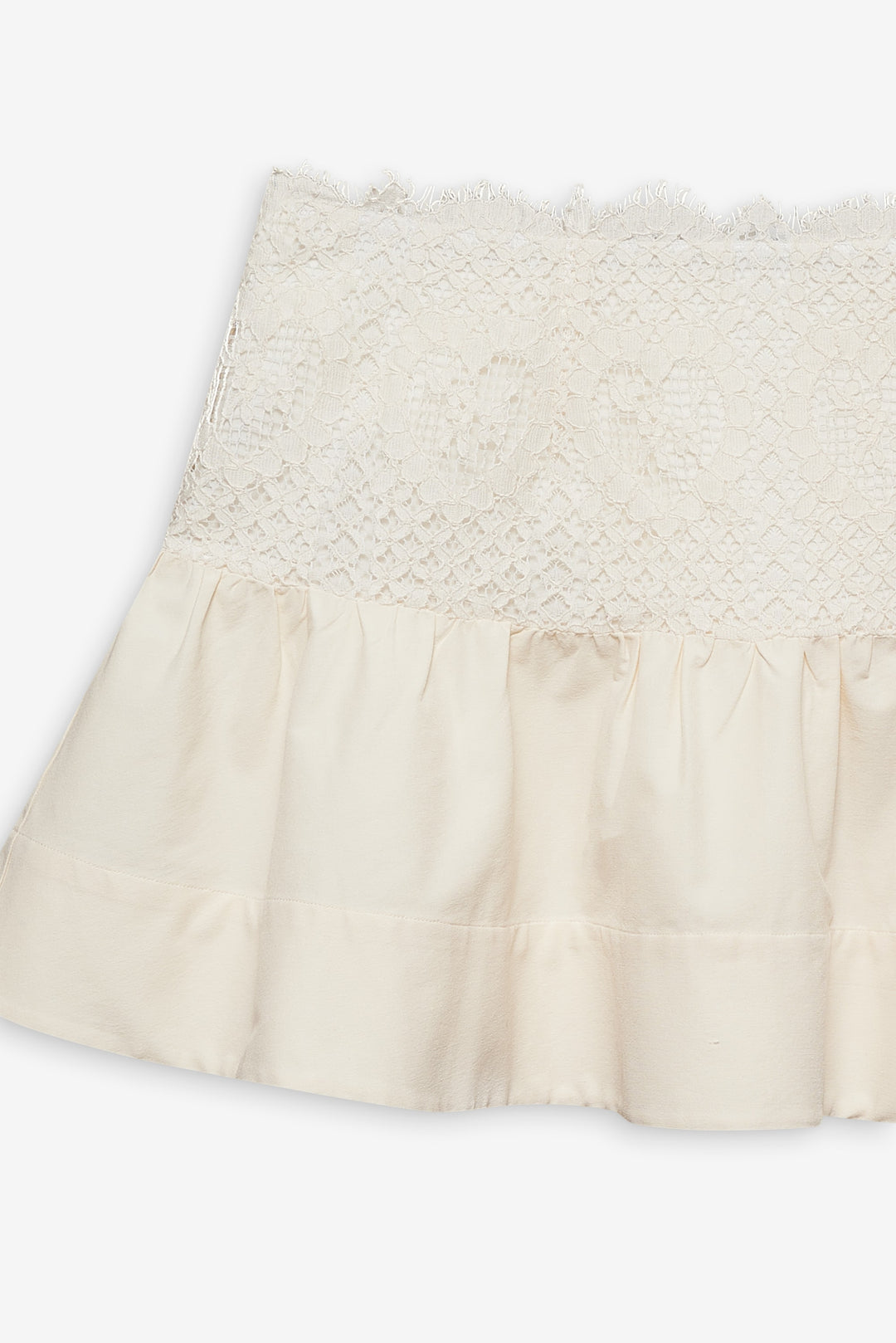 Women Doily Lace Mini Skirt - Cream