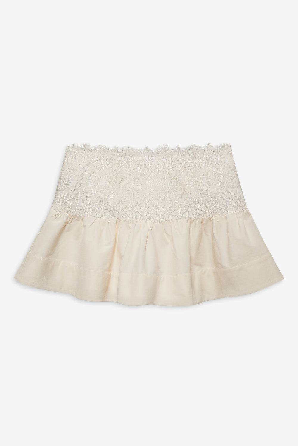 Women Doily Lace Mini Skirt - Cream