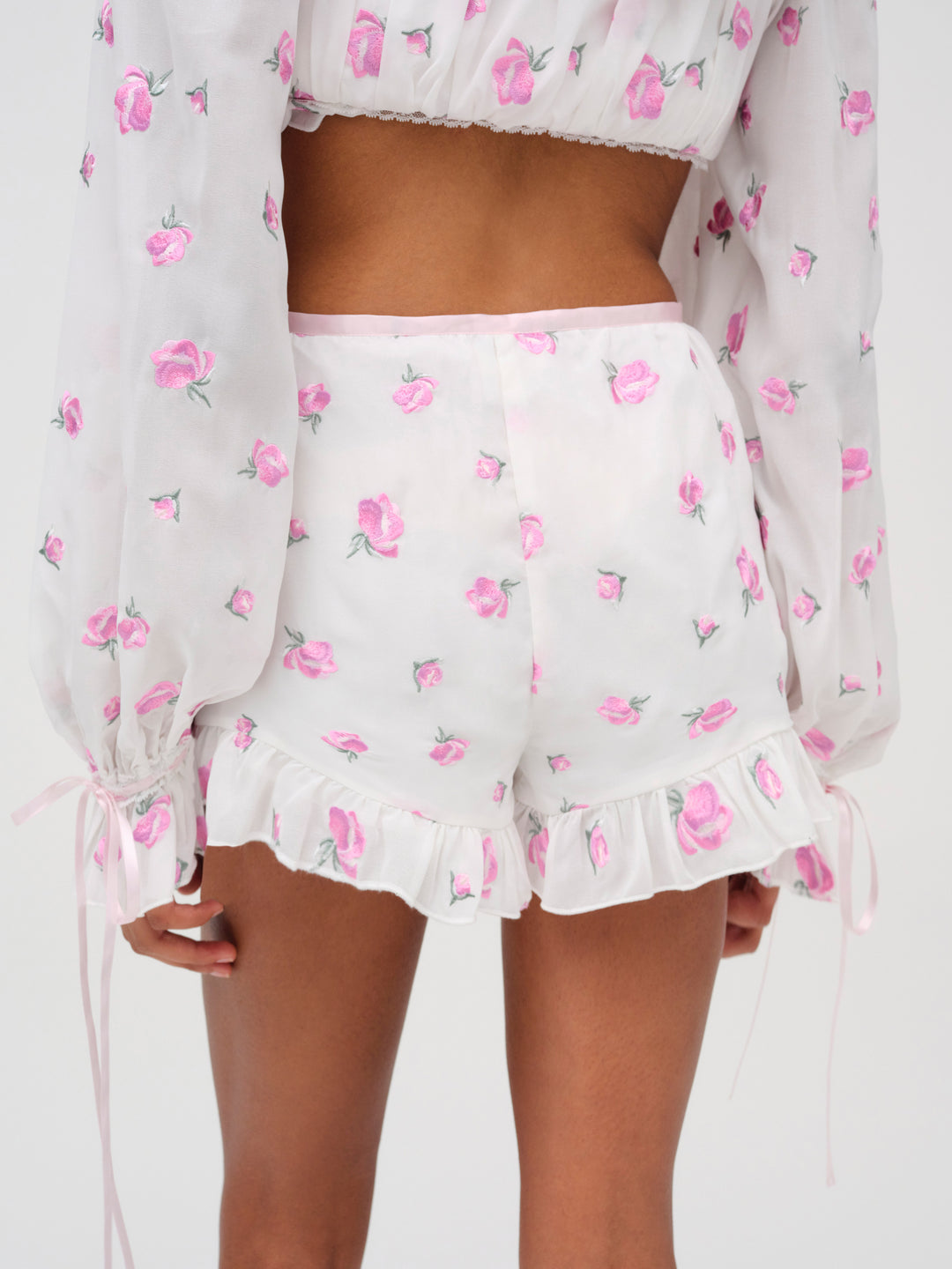 Women Fiona Floral Short - White