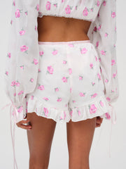 Women Fiona Floral Short - White