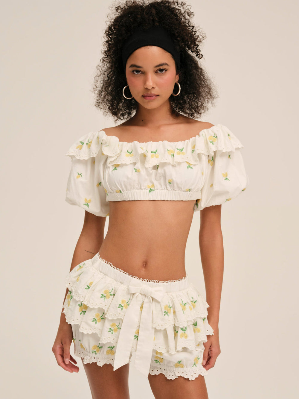 Women Lemon Spritz Bloomer - White