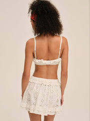 Women Dreamy Daisy Mini Skirt - White