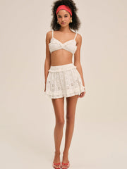 Women Dreamy Daisy Mini Skirt - White