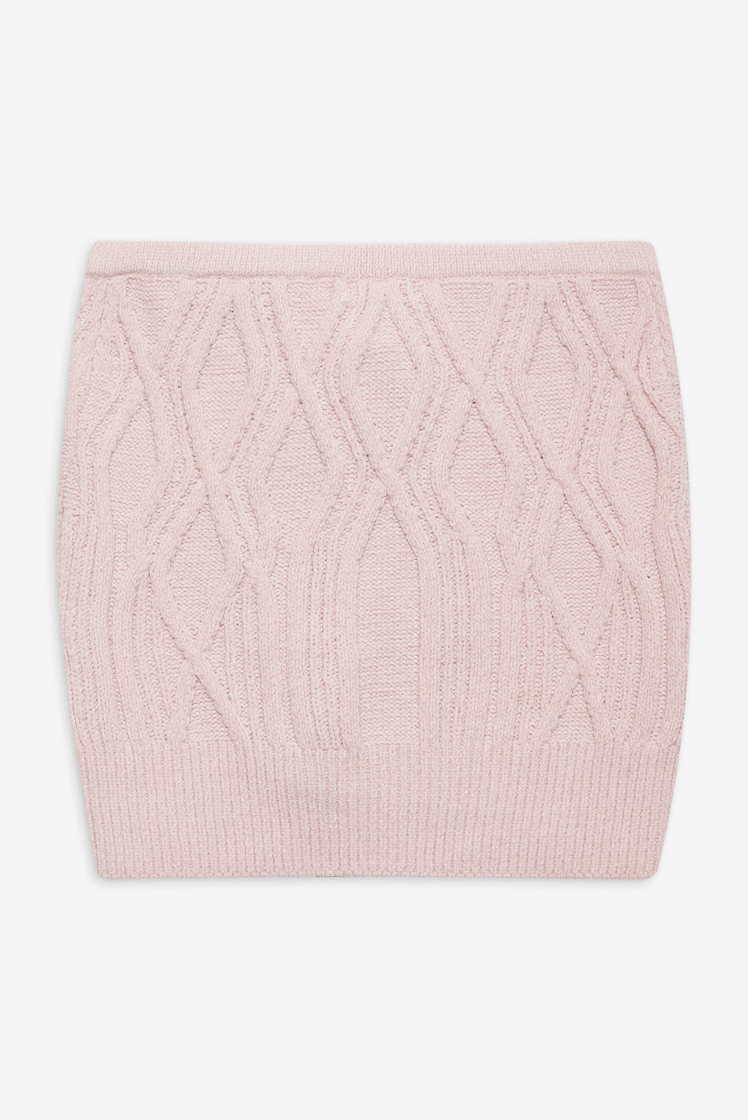 Women Chenille Cable Knit Mini Skirt - Pink