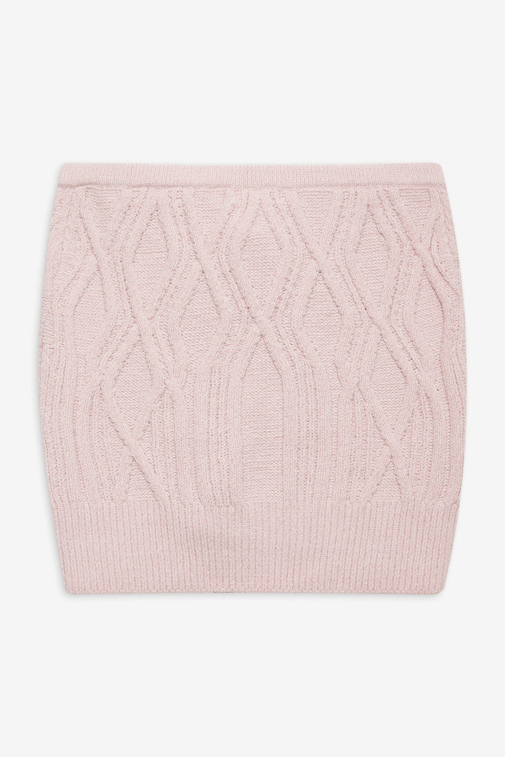 Women Chenille Cable Knit Mini Skirt - Pink