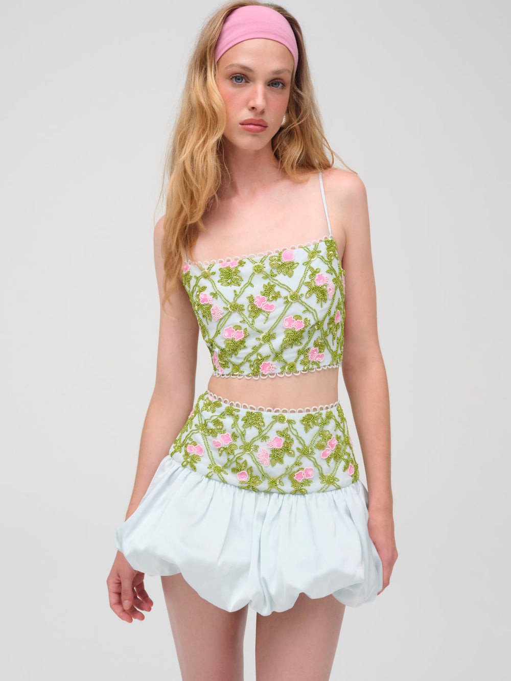 Women Bridget Beaded Mini Skirt - Blue