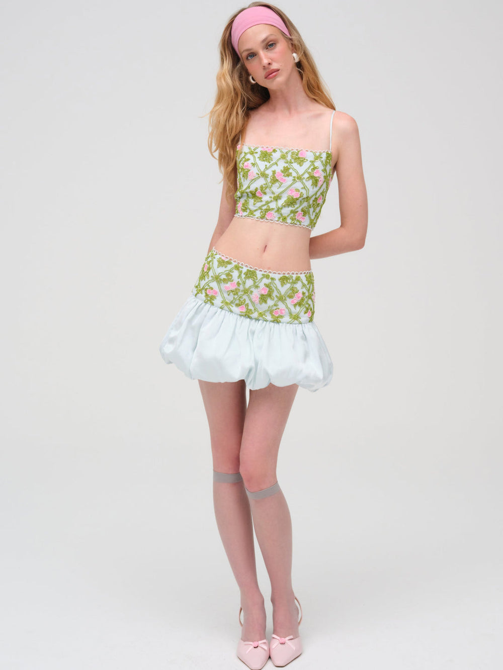 Women Bridget Beaded Mini Skirt - Blue