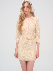 Women Lucy Lace Mini Skirt - Buttercream