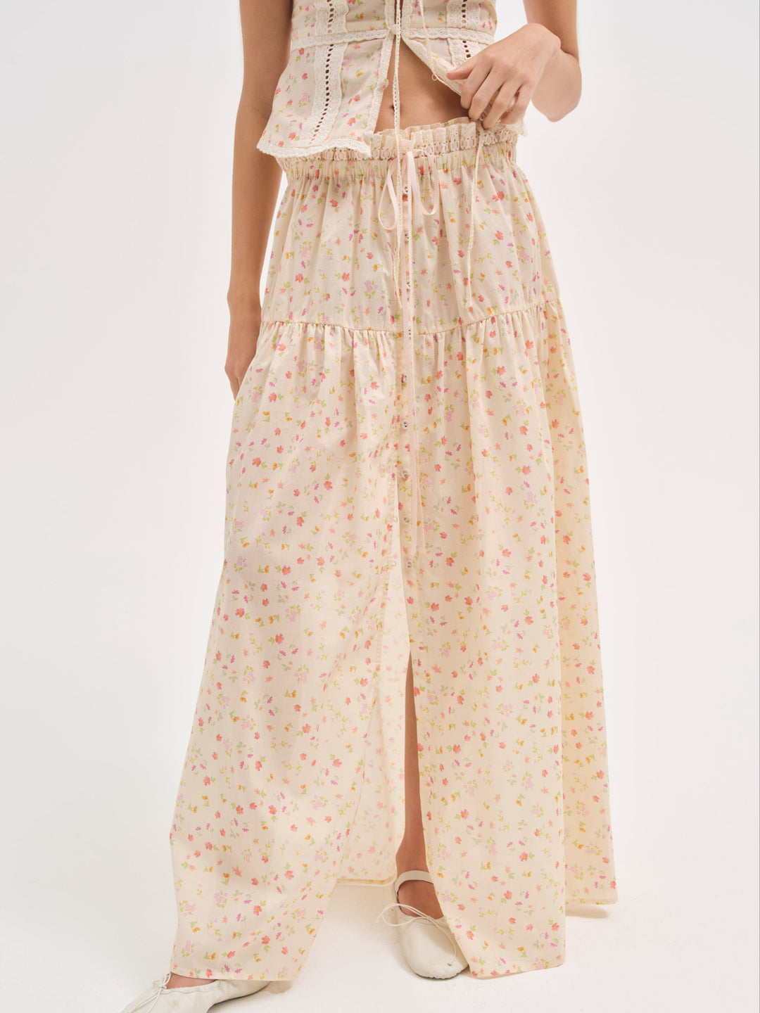 Women Tracy Maxi Skirt - Peach
