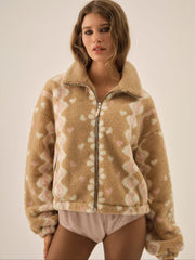 Women Betty Sherpa Zip Up - Pink