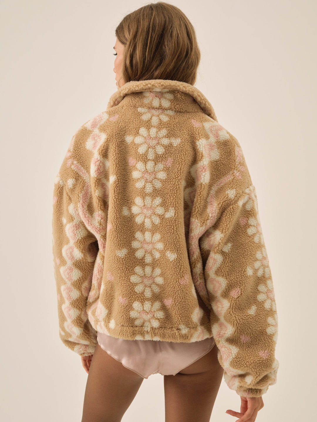 Women Betty Sherpa Zip Up - Pink
