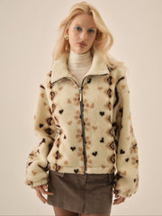 Women Betty Sherpa Zip Up - Brown