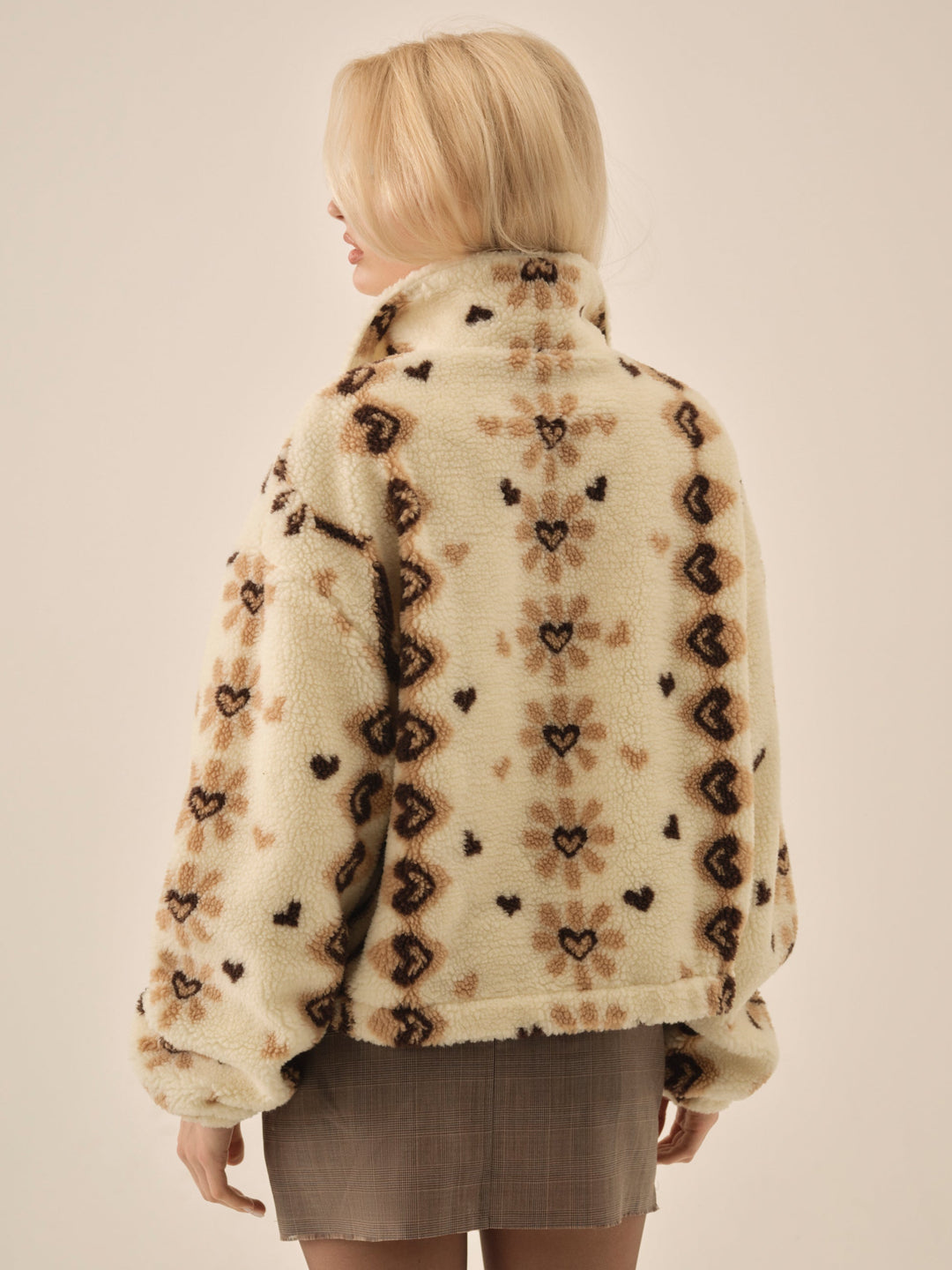 Women Betty Sherpa Zip Up - Brown