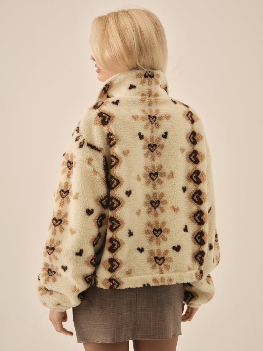 Women Betty Sherpa Zip Up - Brown
