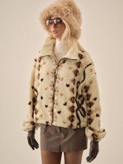 Women Betty Sherpa Zip Up - Brown