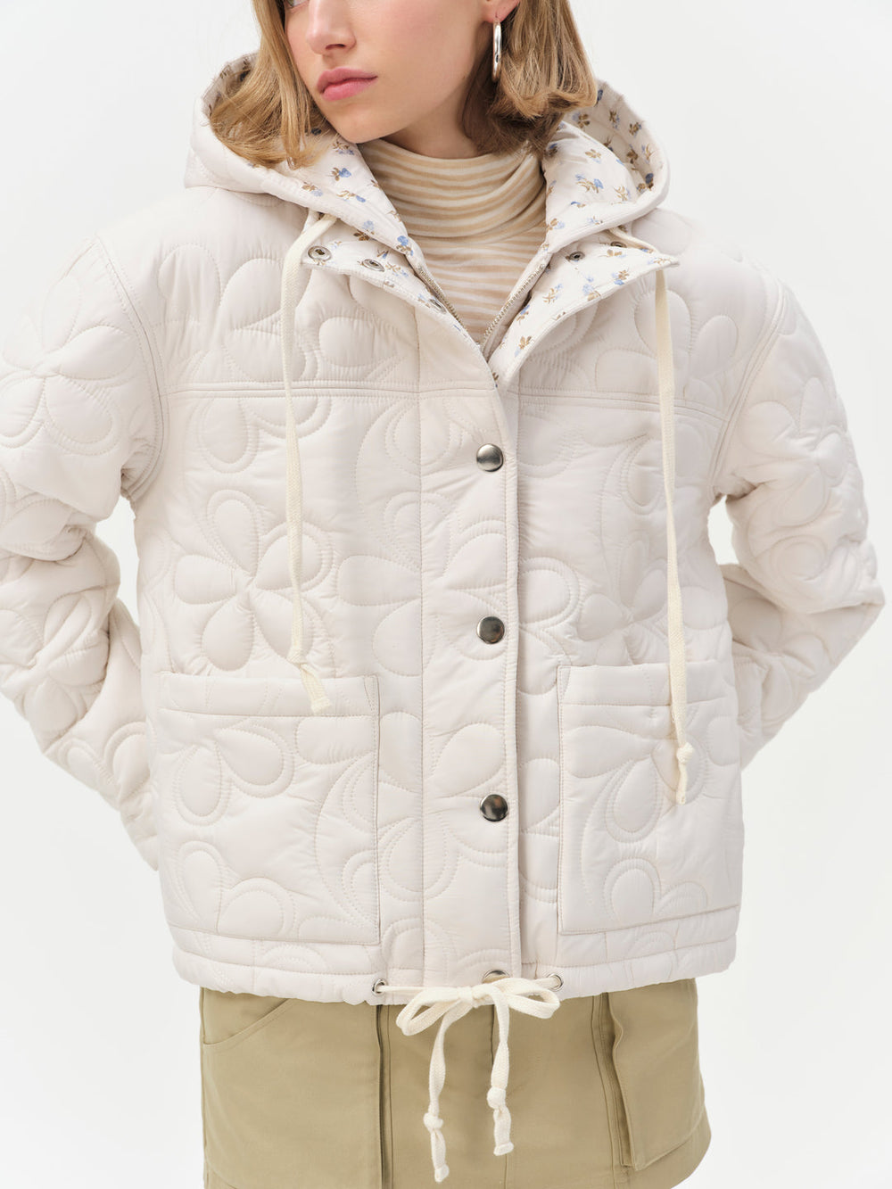 Women Isabel Quilted Puffer Jacket - Cream