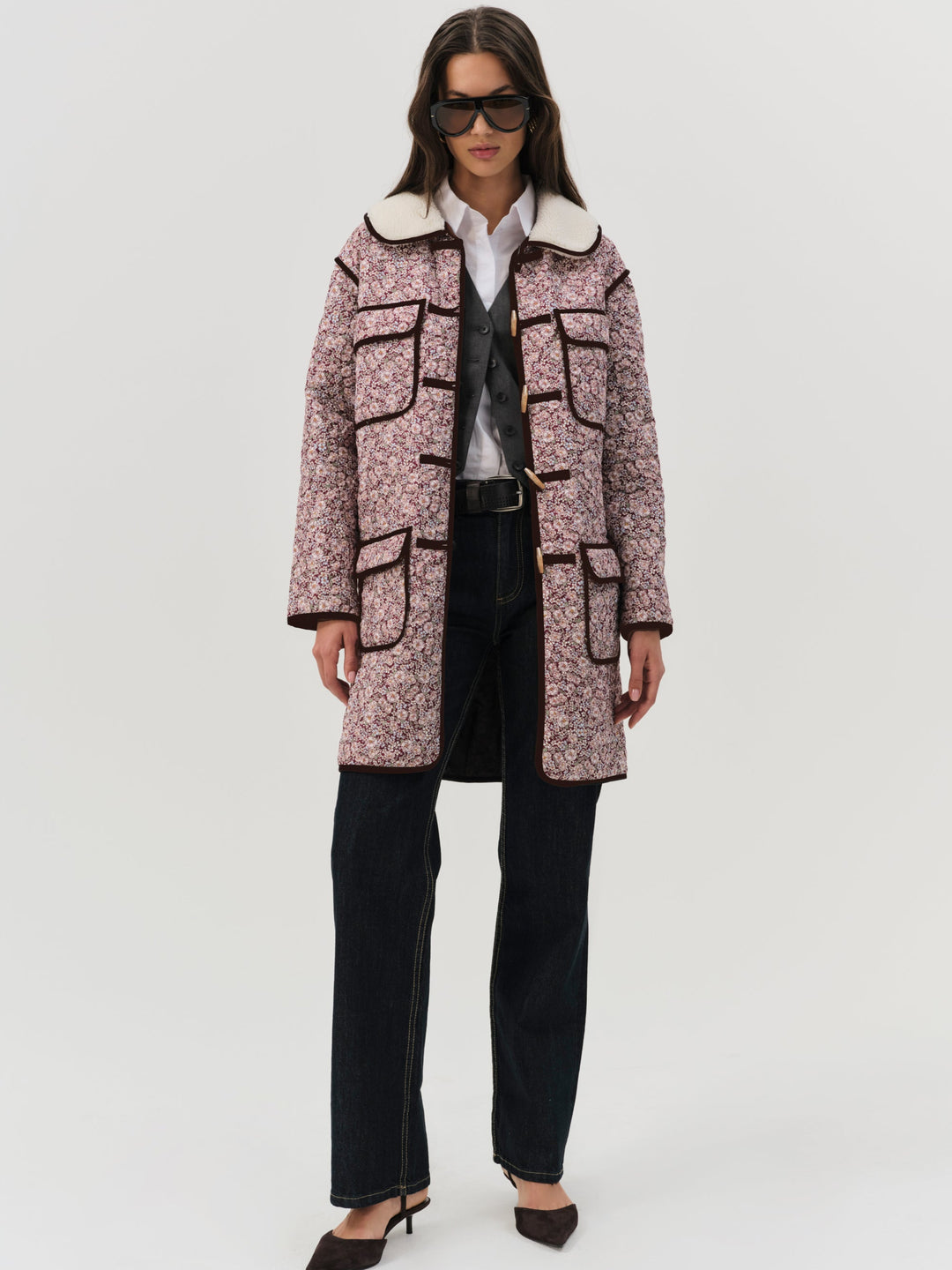 Women Marlene Floral Chore Coat - Purple