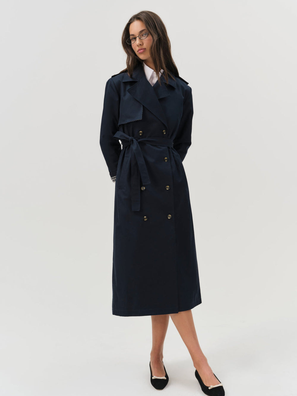 Women Reese Trench Coat - Navy