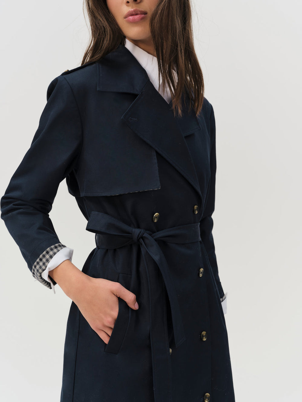 Women Reese Trench Coat - Navy