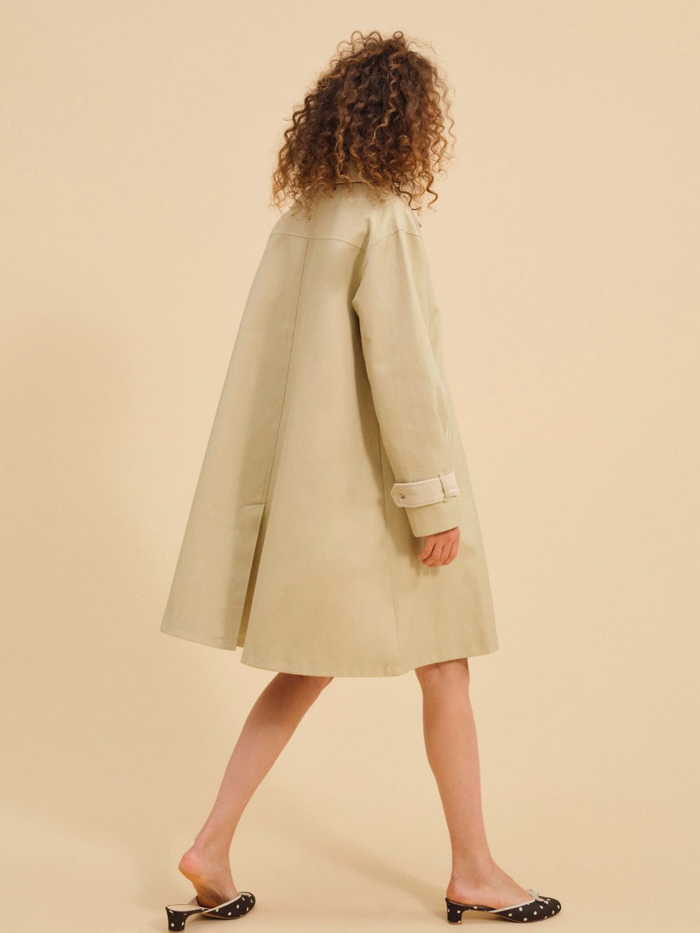 Women Gabardine Trench Coat - CAMEL
