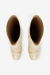 Women Claudine Cap Toe Boot - Cream
