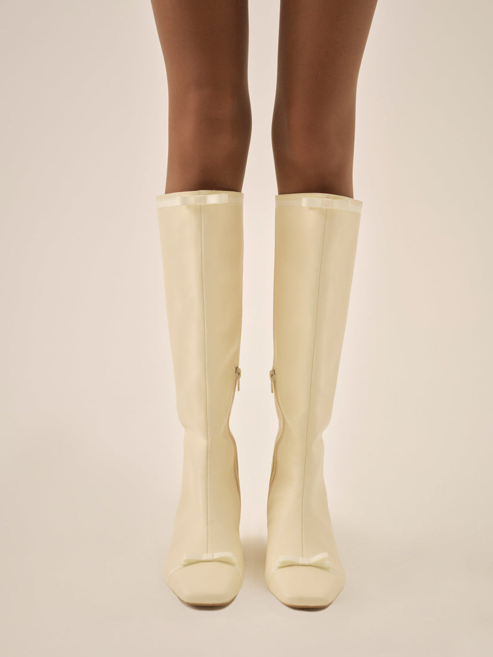 Women Claudine Cap Toe Boot - Cream