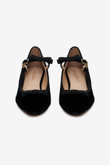 Women Lucia Velvet Mary Jane - Black
