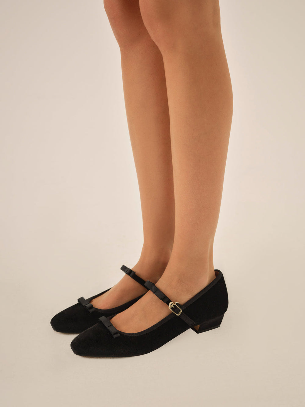Women Lucia Velvet Mary Jane - Black