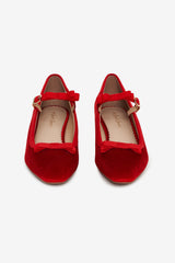 Women Lucia Velvet Mary Jane - Red