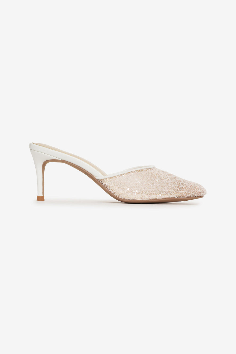 Women Claudia Lace Heel - White
