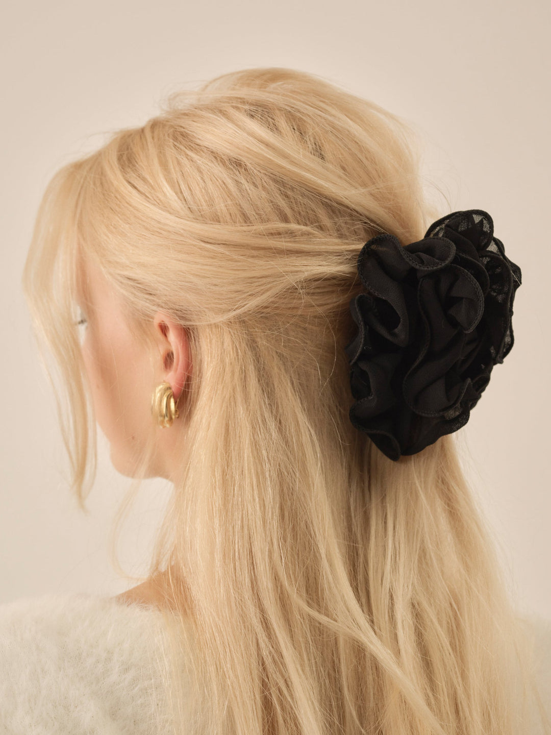 Women Rosette Hair Clip - Black
