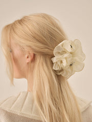 Women Rosette Hair Clip - Cream