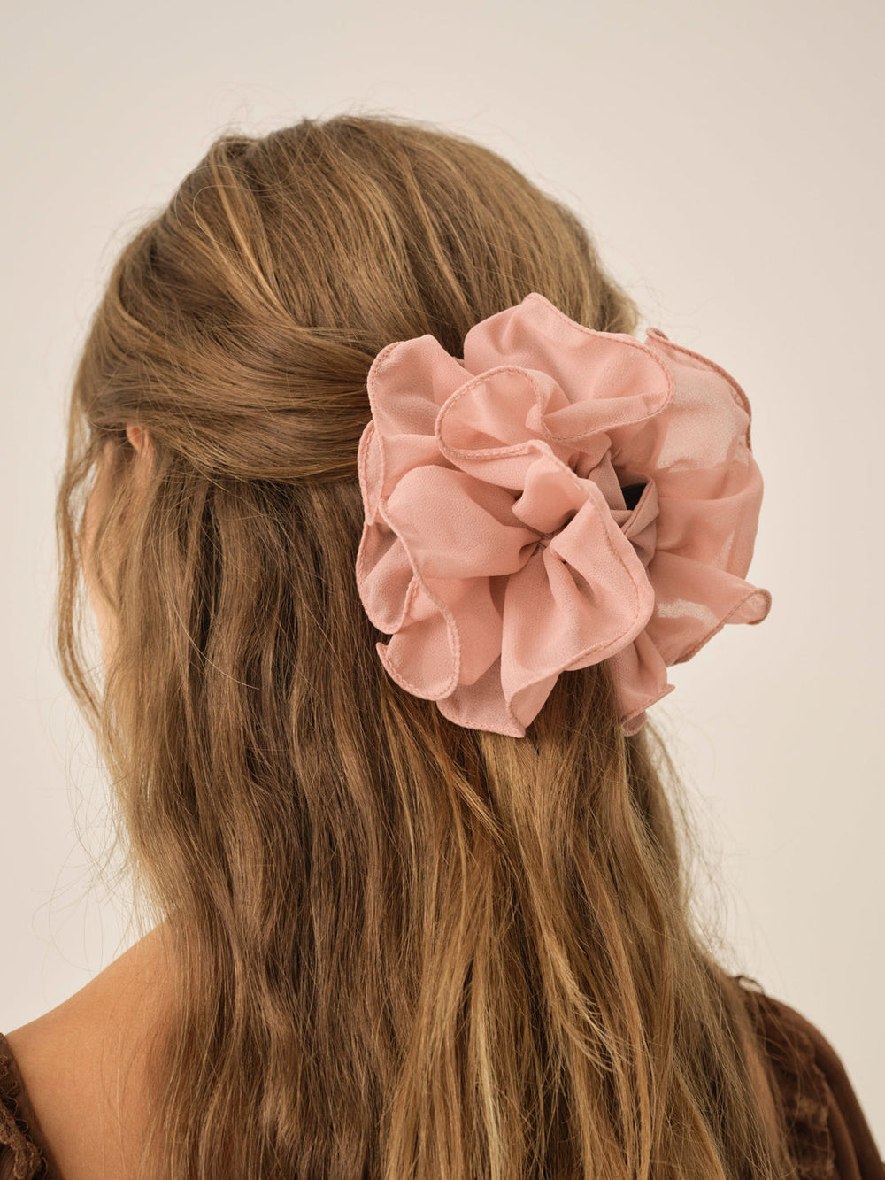 Women Rosette Hair Clip - Dusty Rose