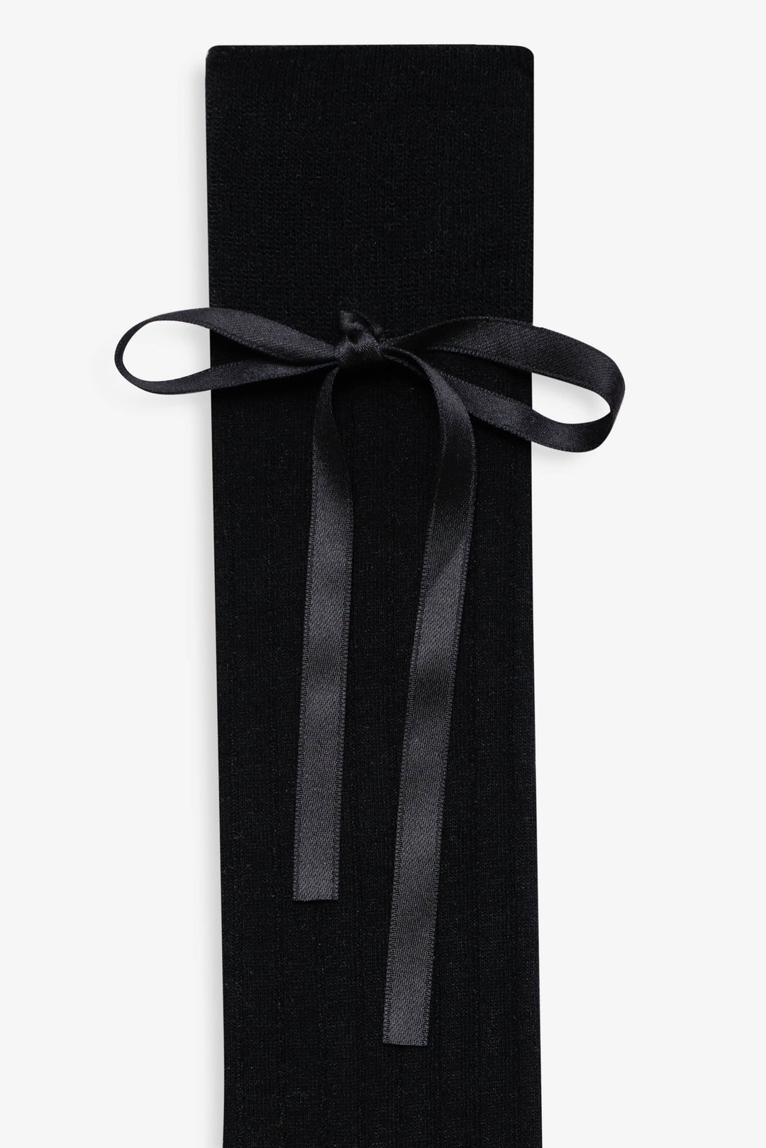 Women Knee-High Bow Socks - Black