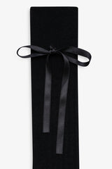 Women Knee-High Bow Socks - Black