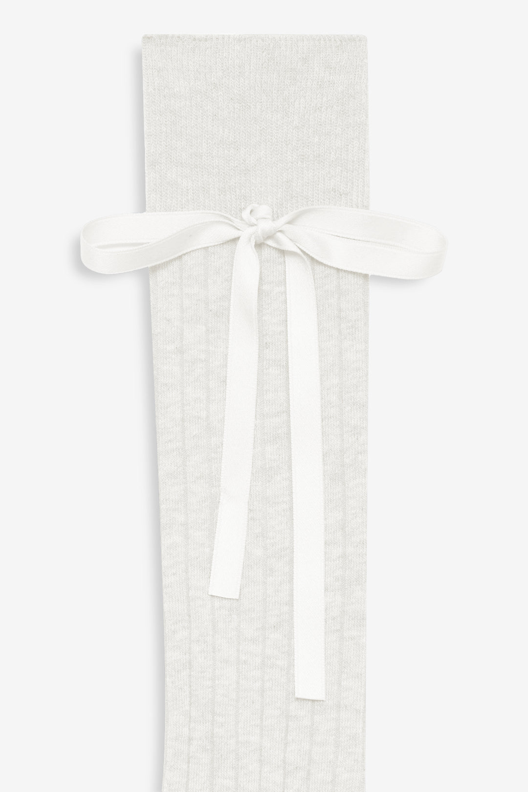 Women Knee-High Bow Socks - Cream