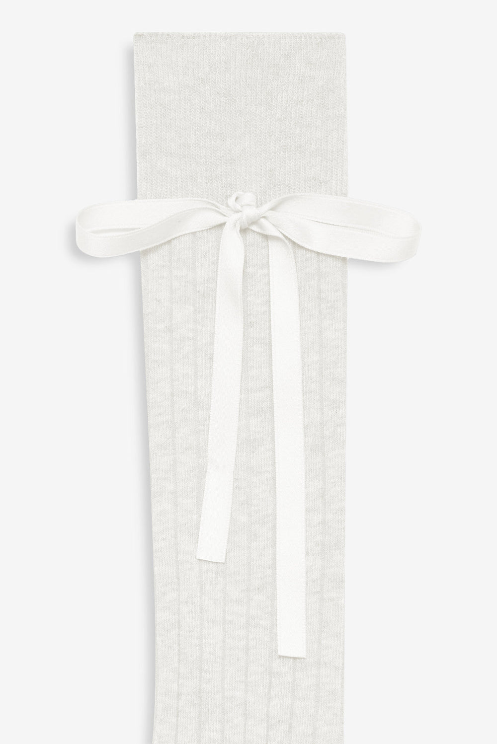 Women Knee-High Bow Socks - Cream