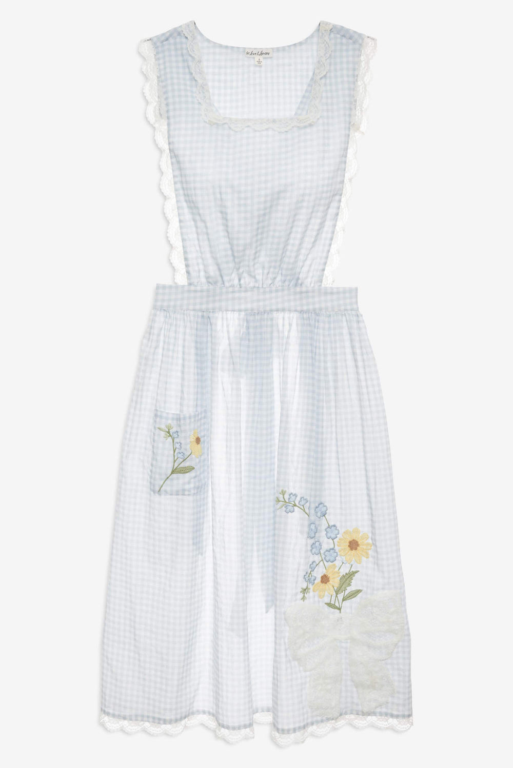 Women Bluebell Gingham Apron - Blue