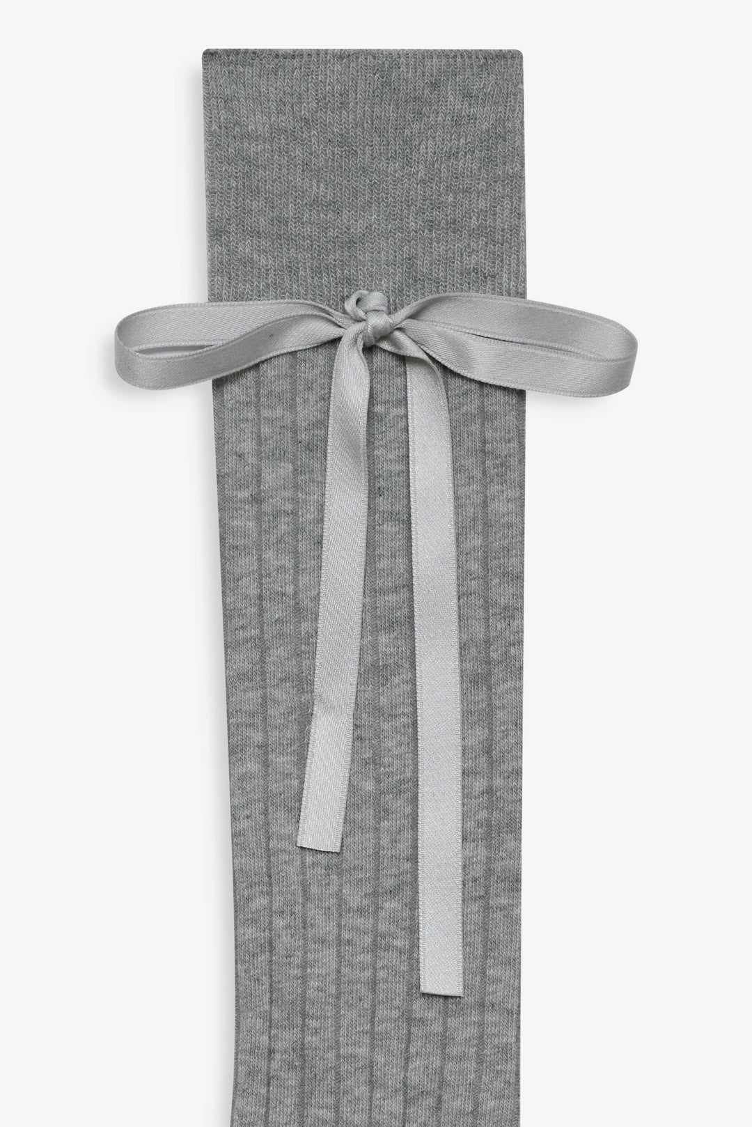 Women Knee-High Bow Socks - Grey