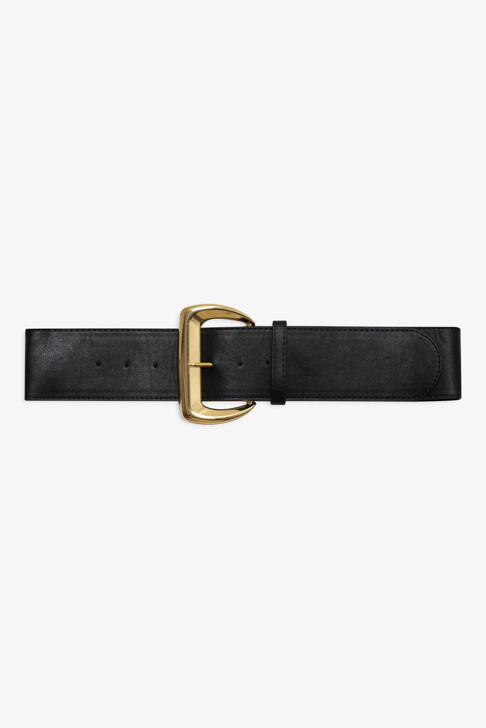 Women Wide Buckle Hip Belt - Black