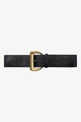 Women Wide Buckle Hip Belt - Black
