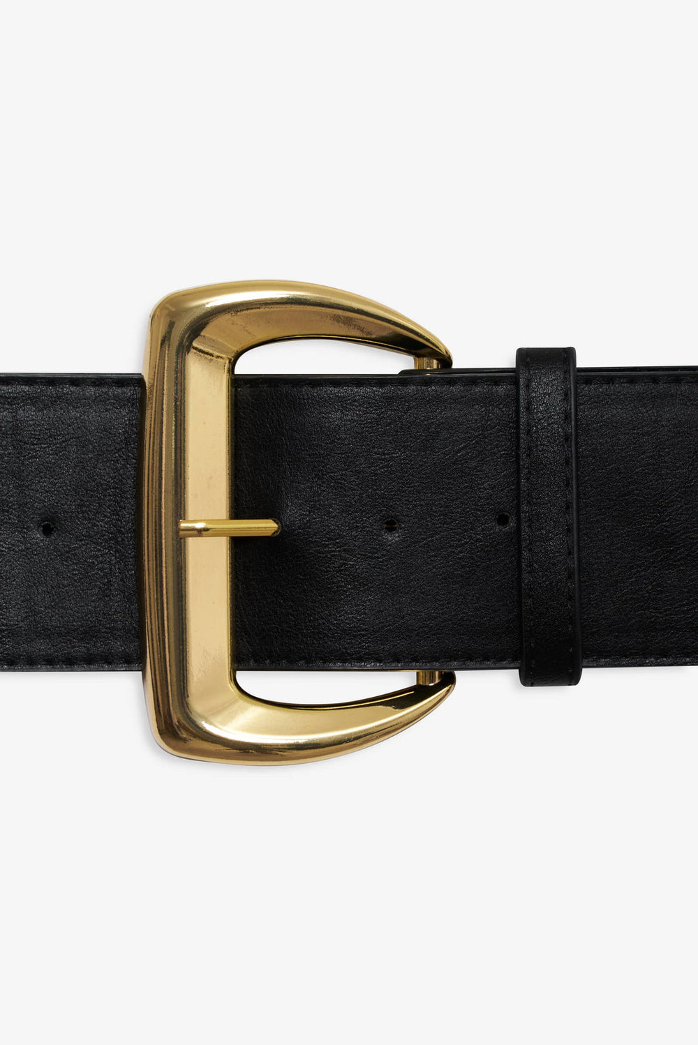 Women Wide Buckle Hip Belt - Black