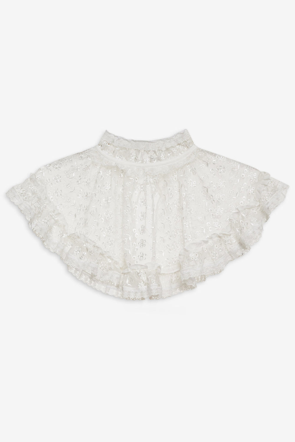 Women Layer Cake Chiffon Collar - White