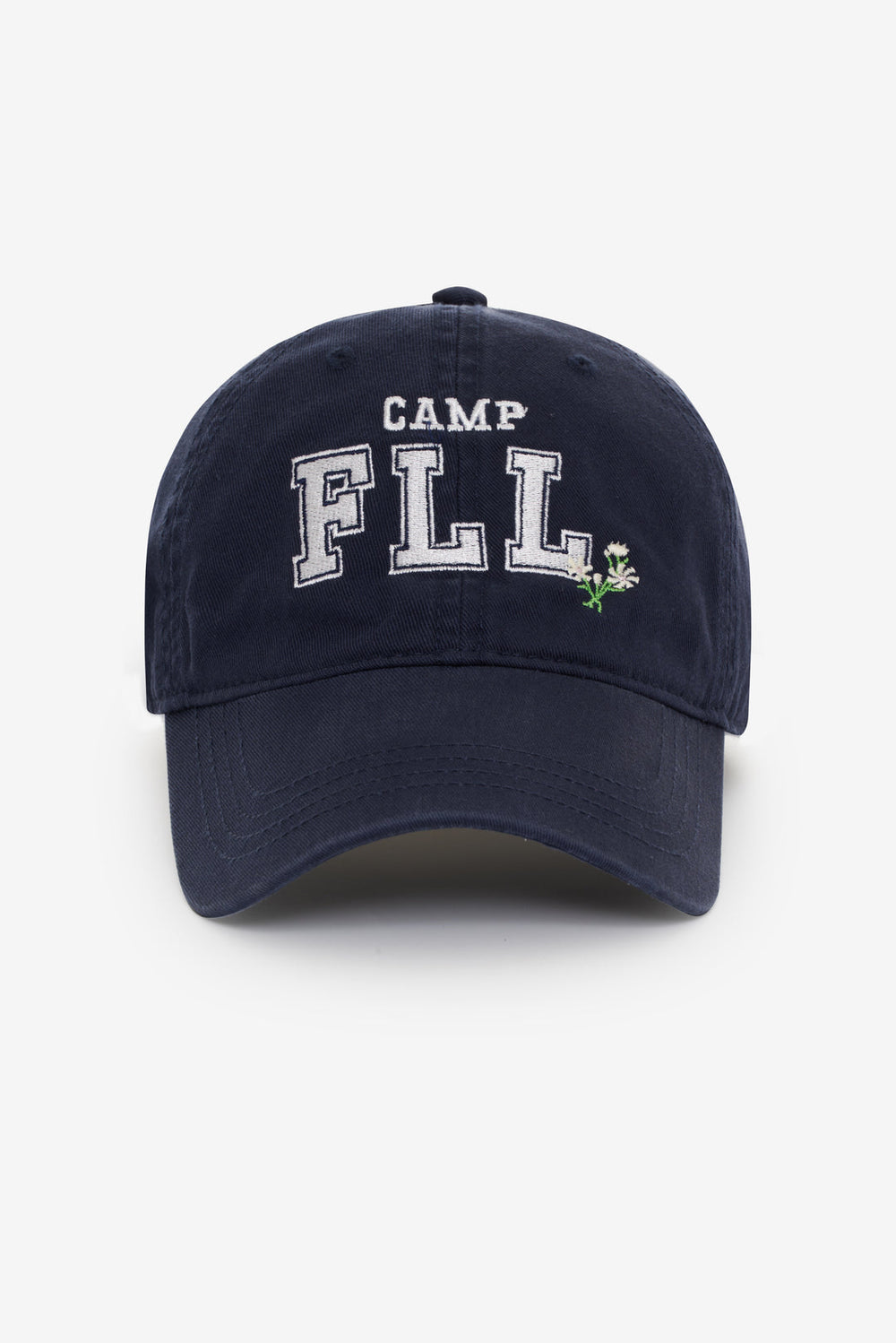 Women Camp Embroidered Baseball Cap - Navy