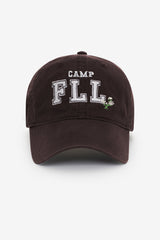 Women Camp Embroidered Baseball Cap - Brown