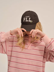 Women Camp Embroidered Baseball Cap - Brown