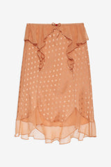 Women Glimmer Rosebud Midi Skirt - Rose Gold