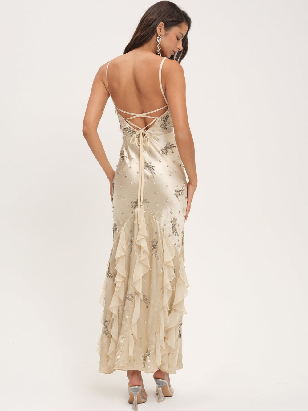 Women Elea Beaded Maxi Dress - Cream