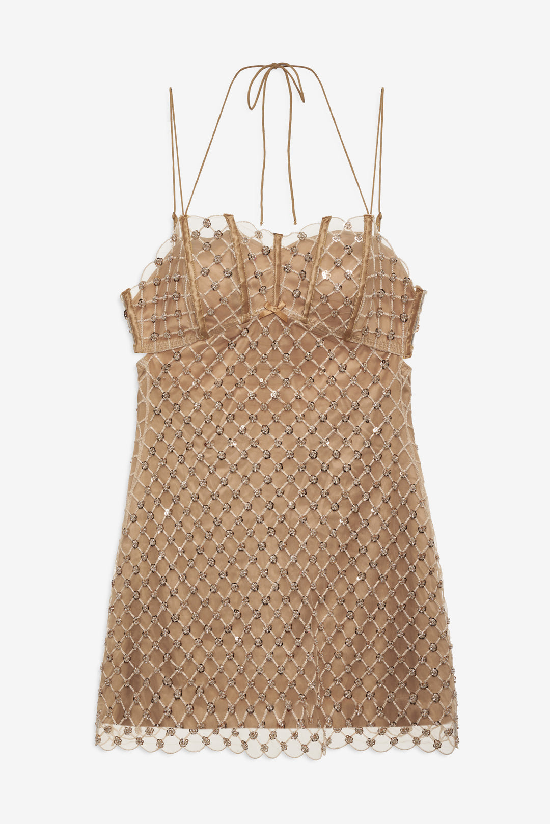 Women Dazzle Me Slip Dress - Gold