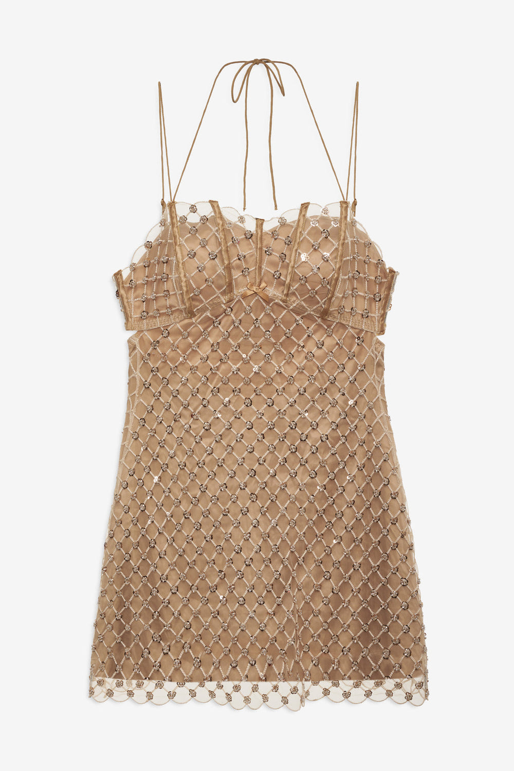 Women Dazzle Me Slip Dress - Gold
